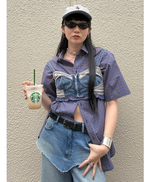 ELCHELE(エルチェレ)の「UNIVERSAL CHECK HS SHIRT(シャツ/ブラウス・レディース・ブルー/ベージュ・FREE)」の12枚目の写真