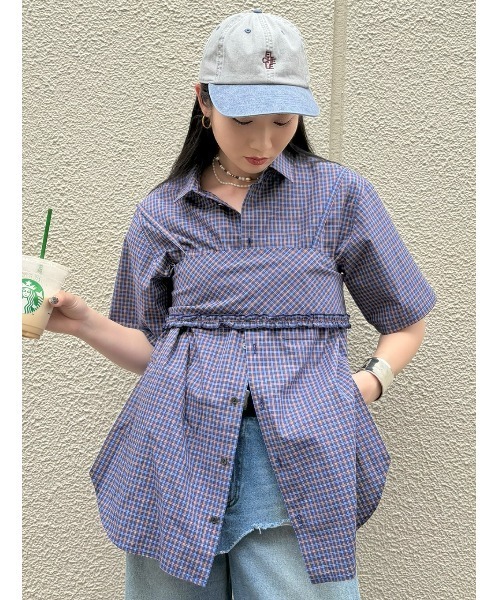 ELCHELE(エルチェレ)の「UNIVERSAL CHECK HS SHIRT(シャツ/ブラウス・レディース・ブルー/ベージュ・FREE)」の13枚目の写真