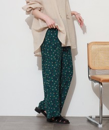 麻タッチプリントパンツ