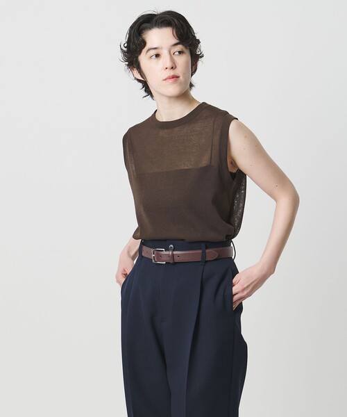 MARW UNITED ARROWS(マルゥ ユナイテッドアローズ)の「<MARW UNITED ARROWS>シアー ノースリーブ ニット(ニット/セーター・レディース・ダークブラウン/ライトグレー/ネイビー/ブラック・FREE)」の3枚目の写真