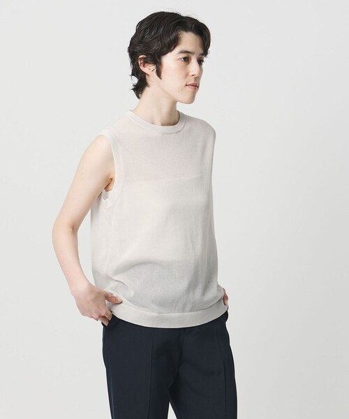 MARW UNITED ARROWS(マルゥ ユナイテッドアローズ)の「<MARW UNITED ARROWS>シアー ノースリーブ ニット(ニット/セーター・レディース・ダークブラウン/ライトグレー/ネイビー/ブラック・FREE)」の5枚目の写真