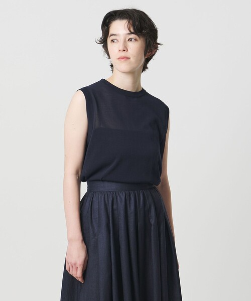 MARW UNITED ARROWS(マルゥ ユナイテッドアローズ)の「<MARW UNITED ARROWS>シアー ノースリーブ ニット(ニット/セーター・レディース・ダークブラウン/ライトグレー/ネイビー/ブラック・FREE)」の8枚目の写真