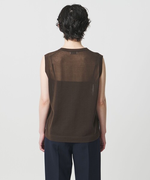 MARW UNITED ARROWS(マルゥ ユナイテッドアローズ)の「<MARW UNITED ARROWS>シアー ノースリーブ ニット(ニット/セーター・レディース・ダークブラウン/ライトグレー/ネイビー/ブラック・FREE)」の8枚目の写真