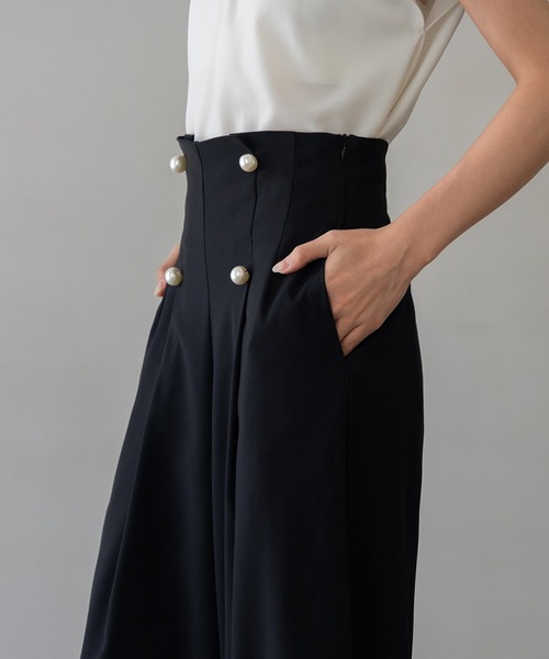DRESS PLUS（ドレスプラス）の「【生地リニューアル】フロントパールワイドパンツ（その他パンツ・レディース・ブルーグレー/ブラック/ベージュ/ライトグリーン・S/M/L/XL）」の11枚目の写真