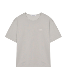 BIO WASHED LEATHER PATCH T-SHIRT_GRAY