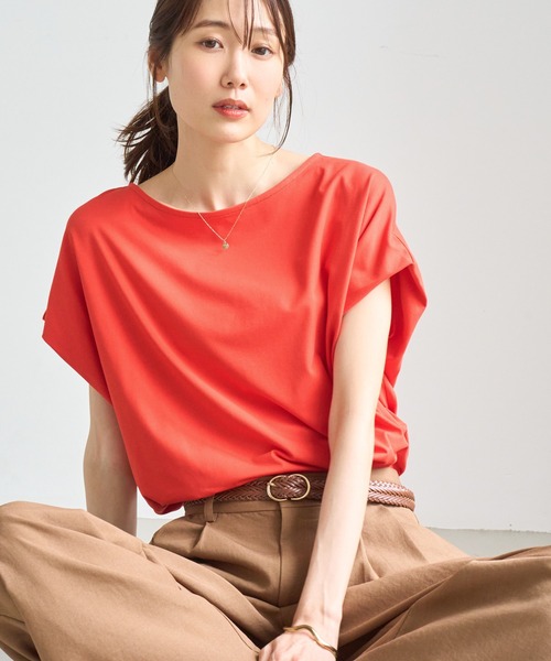 Tシャツ/カットソー（オレンジ/橙色系・半端袖）ファッション通販