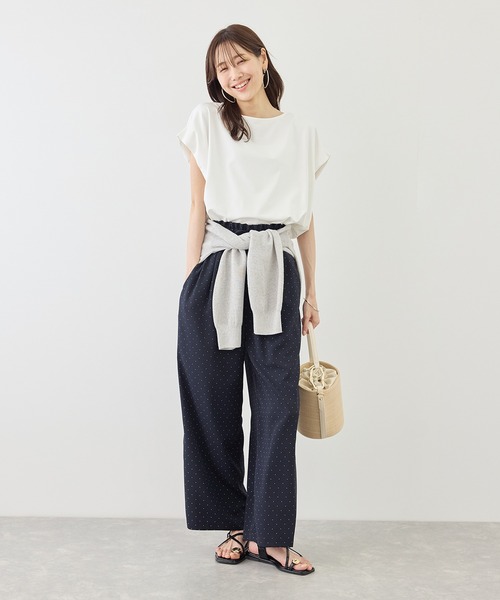 ROPE' PICNIC（ロペピクニック）の「マルチファンクション二の腕すっきり見えカットトップス/UV・接触冷感・吸水速乾（Tシャツ/カットソー・レディース・ブラック/ダークブラウン/オフホワイト/オレンジ/ブルー・FREE）」の9枚目の写真