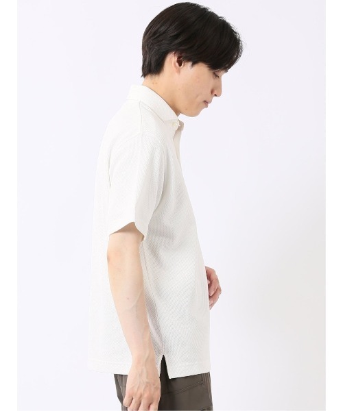 TAKA-Q(タカキュー)の「ビズポロ ポロシャツ メンズ 半袖 ワイドカラー 半袖 綿混 ハニカム ジャガード クールビズ(ポロシャツ・メンズ・ホワイト/ブラック・X-LARGE/MEDIUM/LARGE)」の16枚目の写真
