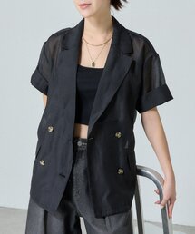 goocy（グーシー）の「半袖シアーテーラードジャケット（テーラードジャケット）」