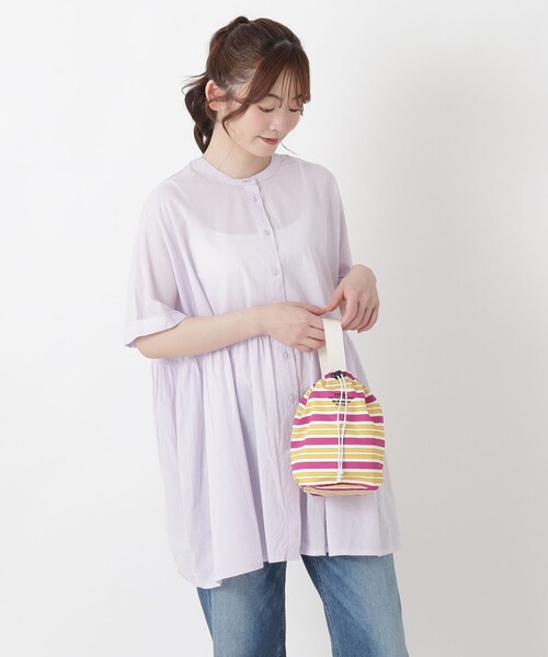 one'sterrace（ワンズテラス）の「【リンネル7月号掲載】HE パレットドローストリングバッグ（トートバッグ・レディース・イエロー系8/ブラック系8/その他/ピンク系9・99）」の8枚目の写真