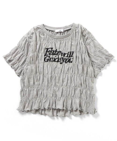 algy(アルジー)の「シャーリングロゴ半袖Tシャツ(Tシャツ/カットソー・キッズ・サックスブルー/グレー/オフホワイト・130/140/150/160)」の9枚目の写真