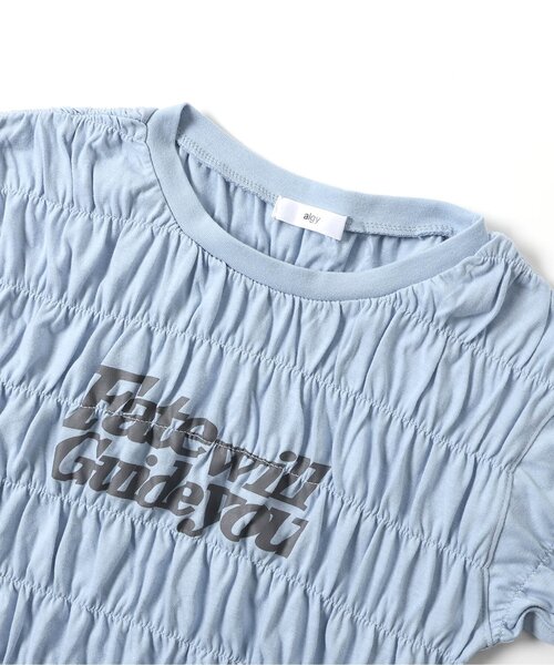 algy(アルジー)の「シャーリングロゴ半袖Tシャツ(Tシャツ/カットソー・キッズ・サックスブルー/グレー/オフホワイト・130/140/150/160)」の12枚目の写真