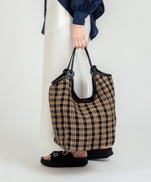 TARANGO（タランゴ）の「【TARANGO】麻ジュート×本革バッグ　トートバッグ　肩掛け（かごバッグ）」