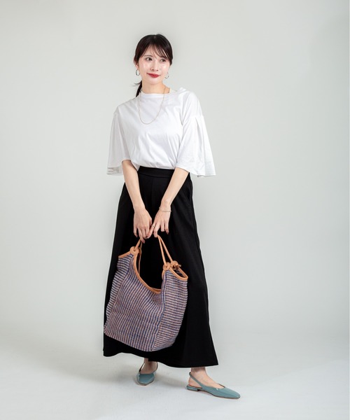 TARANGO(タランゴ)の「【TARANGO】麻ジュート×本革バッグ トートバッグ 肩掛け(かごバッグ・レディース・ブラック×ホワイト/ブラウン系その他/ブルー系その他/ナチュラル・FREE)」の22枚目の写真