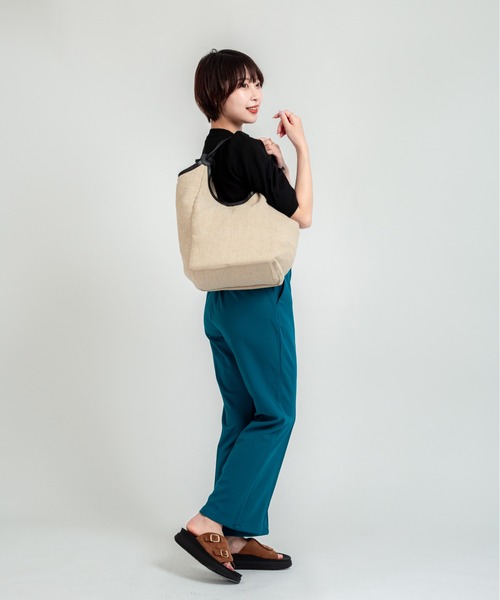 TARANGO(タランゴ)の「【TARANGO】麻ジュート×本革バッグ トートバッグ 肩掛け(かごバッグ・レディース・ブラック×ホワイト/ブラウン系その他/ブルー系その他/ナチュラル・FREE)」の14枚目の写真
