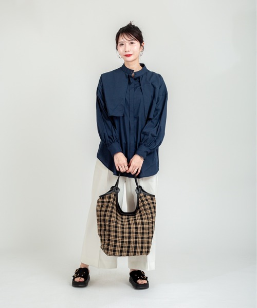 TARANGO(タランゴ)の「【TARANGO】麻ジュート×本革バッグ トートバッグ 肩掛け(かごバッグ・レディース・ブラック×ホワイト/ブラウン系その他/ブルー系その他/ナチュラル・FREE)」の9枚目の写真