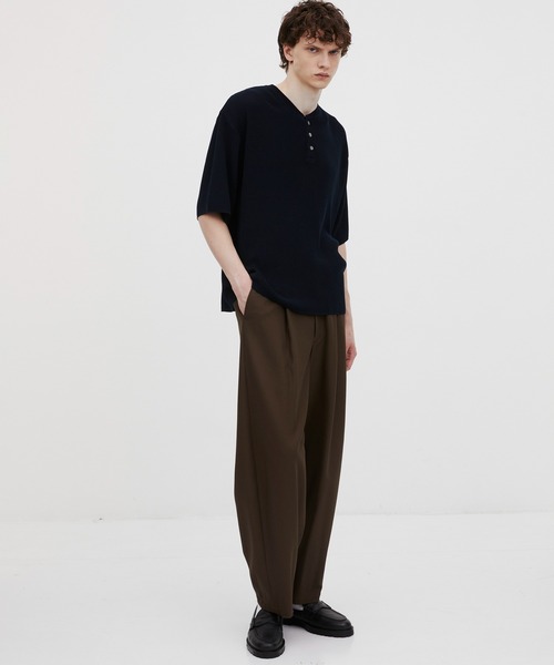 UNITED TOKYO(ユナイテッドトウキョウ)の「【MADE IN JAPAN】18Gコンパクトコットン ワッフルヘンリーTシャツ |通気性/吸水性/伸縮性/軽量性/夏服/べた付き防止(Tシャツ/カットソー・メンズ・ネイビー/ブラック/ライトグレー・1/2)」の10枚目の写真