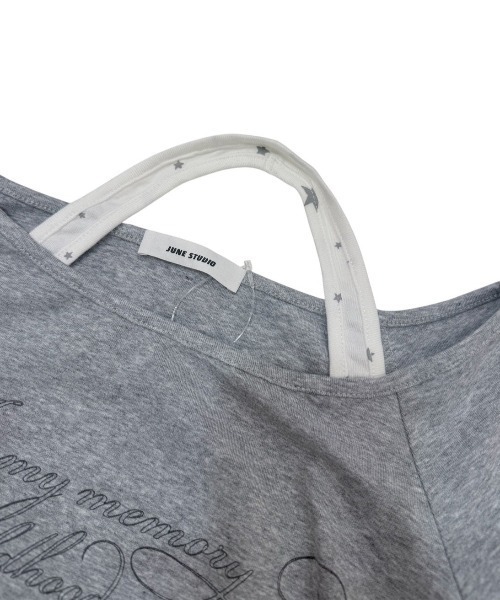 Never mind the XU / Chikashitsu+(ネバーマインド ザ エックスユー / チカシツプラス)の「【nmtc+】Bijou Halter Layered Tee / 【エヌエムティーシープラス】ビジューホルターレイヤードTシャツ(Tシャツ/カットソー・レディース・グレー/チャコール/ホワイト・ONE SIZE)」の21枚目の写真
