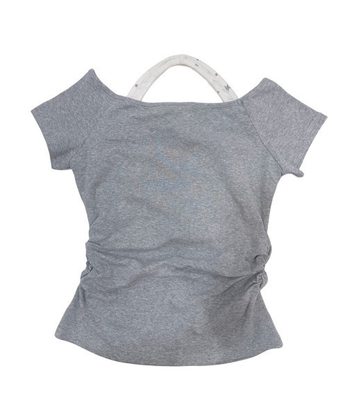 Never mind the XU / Chikashitsu+(ネバーマインド ザ エックスユー / チカシツプラス)の「【nmtc+】Bijou Halter Layered Tee / 【エヌエムティーシープラス】ビジューホルターレイヤードTシャツ(Tシャツ/カットソー・レディース・グレー/チャコール/ホワイト・ONE SIZE)」の22枚目の写真