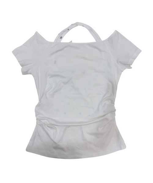 Never mind the XU / Chikashitsu+(ネバーマインド ザ エックスユー / チカシツプラス)の「【nmtc+】Bijou Halter Layered Tee / 【エヌエムティーシープラス】ビジューホルターレイヤードTシャツ(Tシャツ/カットソー・レディース・グレー/チャコール/ホワイト・ONE SIZE)」の18枚目の写真