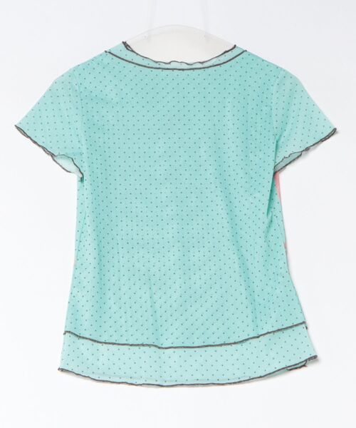 ViViDAY(ビビデー)の「フロントウサギプリント ドット柄シアートップス(Tシャツ/カットソー・レディース・アイボリー/ミント・M)」の3枚目の写真