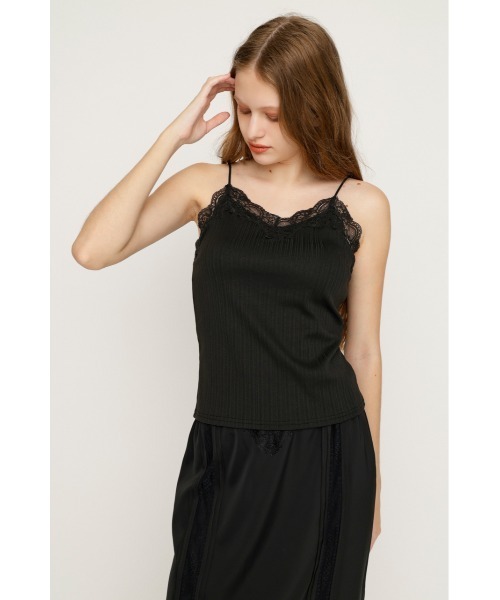 SLY（スライ）の「LACE TRIM CUP IN CAMI レーストリムカップインキャミ 夏服（キャミソール・レディース・バーガンディー/アイボリー/ブラック・FREE）」の13枚目の写真
