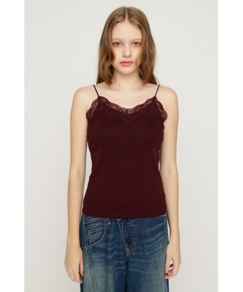 SLY（スライ）の「LACE TRIM CUP IN CAMI レーストリムカップインキャミ 夏服（キャミソール・レディース・バーガンディー/アイボリー/ブラック・FREE）」の17枚目の写真