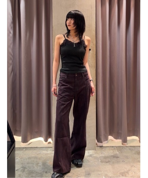 SLY(スライ)の「LACE TRIM CUP IN CAMI レーストリムカップインキャミ 夏服(キャミソール・レディース・バーガンディー/アイボリー/ブラック・FREE)」の19枚目の写真