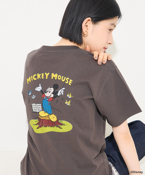 FREAK'S STORE(フリークスストア)の「【MICKEY MOUSE】レトロ バックプリントTシャツ(Tシャツ/カットソー・レディース・オフホワイト/レモンイエロー/チャコール・SMALL/MEDIUM)」の16枚目の写真