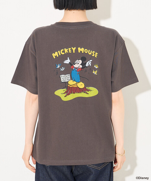 FREAK'S STORE(フリークスストア)の「【MICKEY MOUSE】レトロ バックプリントTシャツ(Tシャツ/カットソー・レディース・オフホワイト/レモンイエロー/チャコール・SMALL/MEDIUM)」の19枚目の写真