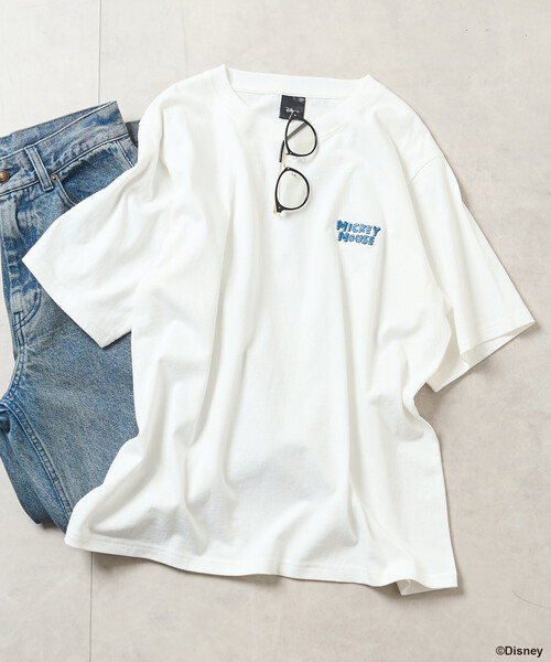 FREAK'S STORE(フリークスストア)の「【MICKEY MOUSE】レトロ バックプリントTシャツ(Tシャツ/カットソー・レディース・オフホワイト/レモンイエロー/チャコール・SMALL/MEDIUM)」の12枚目の写真