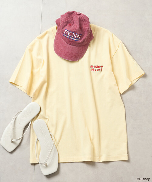 FREAK'S STORE(フリークスストア)の「【MICKEY MOUSE】レトロ バックプリントTシャツ(Tシャツ/カットソー・レディース・オフホワイト/レモンイエロー/チャコール・SMALL/MEDIUM)」の5枚目の写真