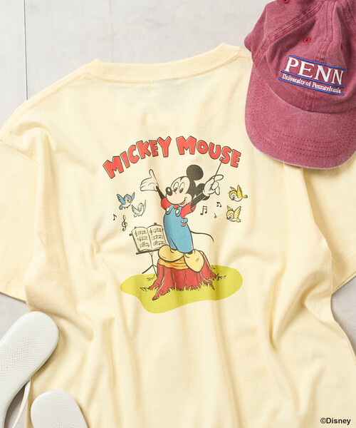 FREAK'S STORE(フリークスストア)の「【MICKEY MOUSE】レトロ バックプリントTシャツ(Tシャツ/カットソー・レディース・オフホワイト/レモンイエロー/チャコール・SMALL/MEDIUM)」の7枚目の写真