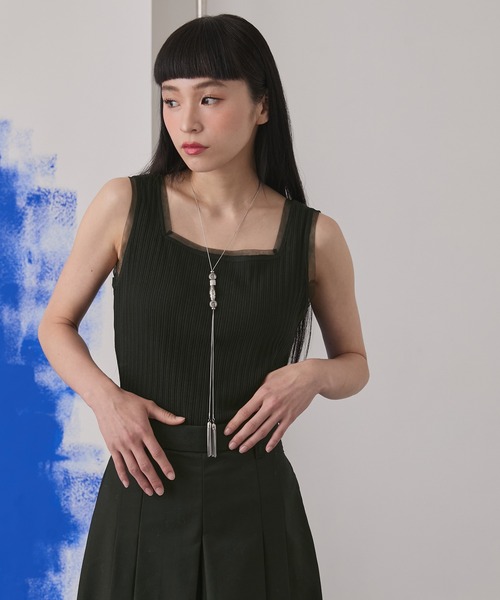 前後2wayチュールドッキングタンクトップ（タンクトップ）｜ELUNIS