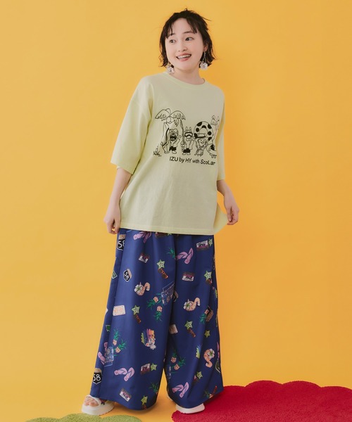 ScoLar(スカラー)の「462004:仲宗根泉(HY)コラボ アメリカン風ポップ総柄パンツ(その他パンツ・レディース・ブラック/ブルー・M)」の18枚目の写真