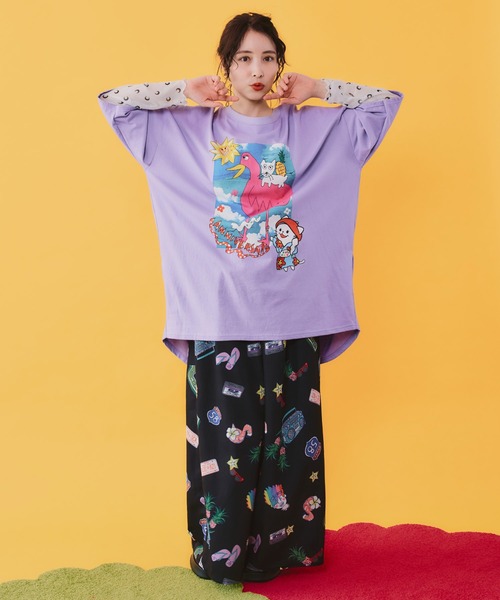 ScoLar(スカラー)の「462004:仲宗根泉(HY)コラボ アメリカン風ポップ総柄パンツ(その他パンツ・レディース・ブラック/ブルー・M)」の13枚目の写真
