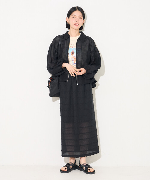 FREAK'S STORE(フリークスストア)の「シアーブルゾン(シャツ/ブラウス・レディース・ブラック/オフホワイト/オリーブ・フリ-)」の15枚目の写真