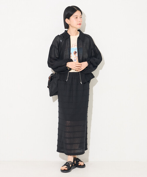 FREAK'S STORE(フリークスストア)の「シアーブルゾン(シャツ/ブラウス・レディース・ブラック/オフホワイト/オリーブ・フリ-)」の18枚目の写真