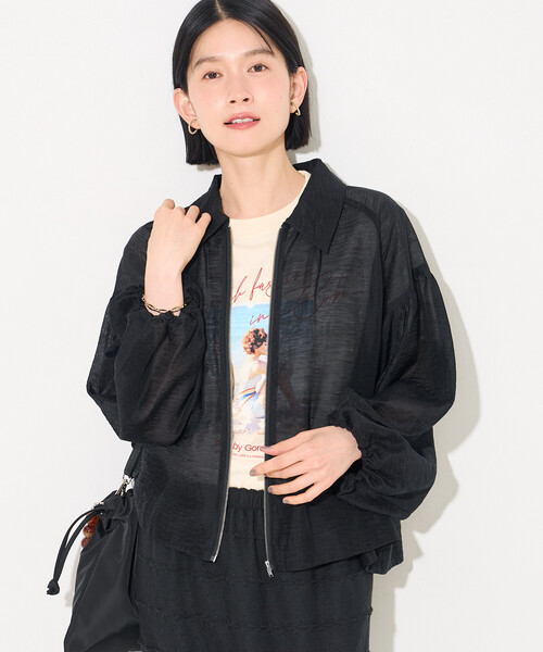 FREAK'S STORE(フリークスストア)の「シアーブルゾン(シャツ/ブラウス・レディース・ブラック/オフホワイト/オリーブ・フリ-)」の20枚目の写真