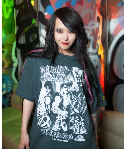 ダブルドラゴン 双截龍（グレイリッシュアボボグリーン）（Tシャツ