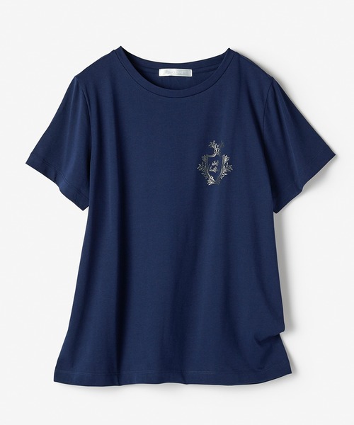DoCLASSE( ドゥクラッセ)の「コットン混・グラフィックTシャツ(Tシャツ/カットソー・レディース・ホワイト×ブラック/ホワイト/ネイビー/ブルーグレー/ダークブラウン/チャコール/ライトグレー・3L/LL/S/M/L)」の21枚目の写真