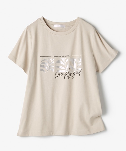 DoCLASSE( ドゥクラッセ)の「コットン混・グラフィックTシャツ(Tシャツ/カットソー・レディース・ホワイト×ブラック/ホワイト/ネイビー/ブルーグレー/ダークブラウン/チャコール/ライトグレー・3L/LL/S/M/L)」の13枚目の写真