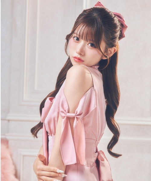 ReAmour(リアムール)の「サテンスリットロングワンピ(ワンピース・レディース・ピンク/ブラック系その他/アイボリー/ブルー・FREE)」の11枚目の写真