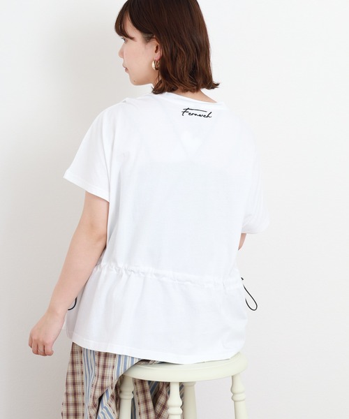 Emago(イマゴ)の「EMAGO くじら刺繍ワイドT 半袖(Tシャツ/カットソー・レディース・ホワイト・FREE)」の5枚目の写真