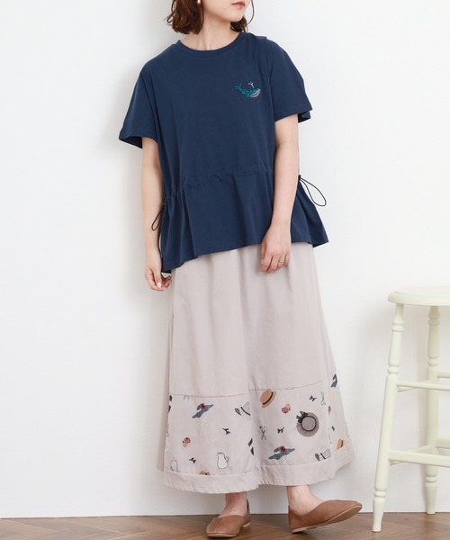 Emago(イマゴ)の「EMAGO くじら刺繍ワイドT 半袖(Tシャツ/カットソー・レディース・ホワイト・FREE)」の14枚目の写真