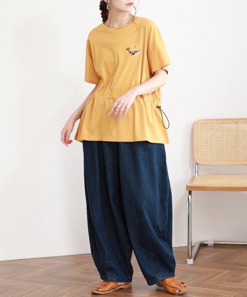 Emago(イマゴ)の「EMAGO くじら刺繍ワイドT 半袖(Tシャツ/カットソー・レディース・ホワイト・FREE)」の21枚目の写真