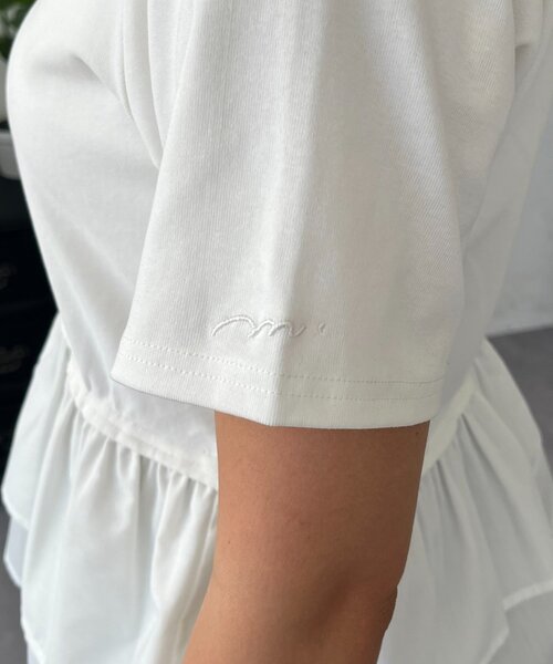 prose verse（プロズヴェール）の「【MOMO】裾フリルドッキングペプラムTシャツ（Tシャツ/カットソー・レディース・オフホワイト/ブラック系その他/ブラック・LARGE/MEDIUM）」の20枚目の写真