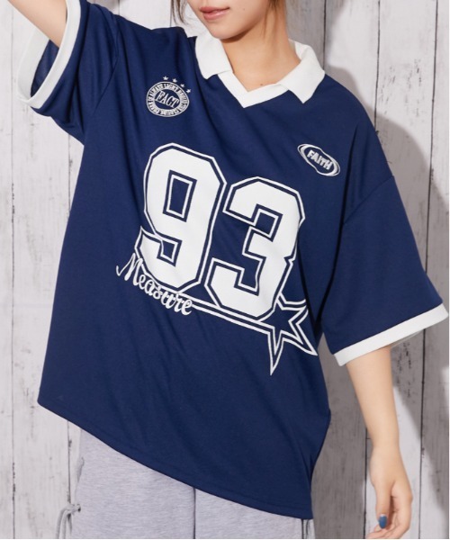 GORGE(ゴージ)の「《ナンバリング・刺しゅう入り》ユニフォームTシャツ/ストリート×スポーティ/春夏/全3色(Tシャツ/カットソー・レディース・オフホワイト/ボルドー/ネイビー・F)」の2枚目の写真