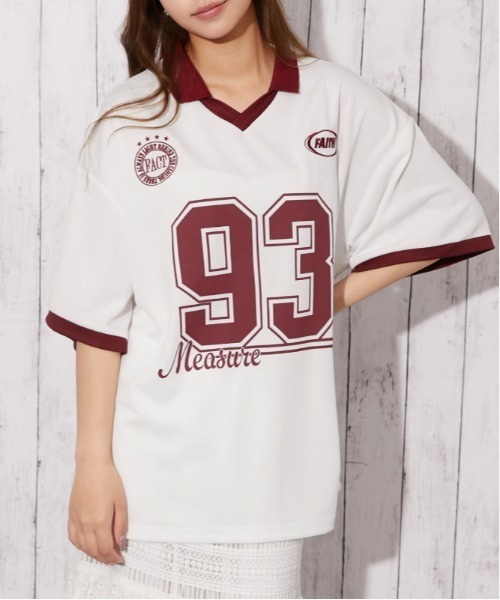 GORGE(ゴージ)の「《ナンバリング・刺しゅう入り》ユニフォームTシャツ/ストリート×スポーティ/春夏/全3色(Tシャツ/カットソー・レディース・オフホワイト/ボルドー/ネイビー・F)」の1枚目の写真