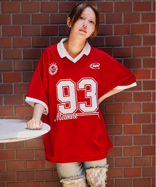 GORGE(ゴージ)の「《ナンバリング・刺しゅう入り》ユニフォームTシャツ/ストリート×スポーティ/春夏/全3色(Tシャツ/カットソー・レディース・オフホワイト/ボルドー/ネイビー・F)」の5枚目の写真